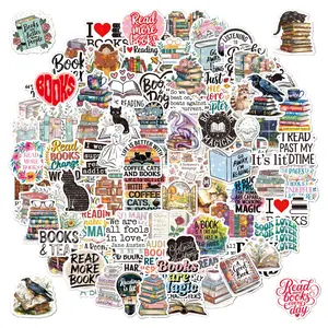 Holographic Vinyl Literary Sticker, 100pcs/set Waterproof Bookish Decal, Adhesive Stickers, Decorative Sticker for Scrapbook, Gift for Book Lovers, Ornaments