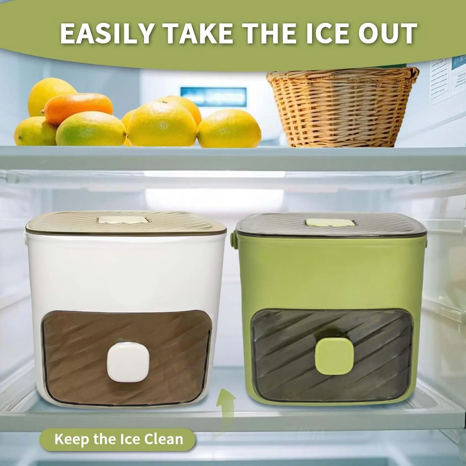 Portable 48-Compartment Ice Bucket, Food Grade Ice Cube Tray, Large Capacity Home Use, Press Mold Ice Maker, Easy to Use
