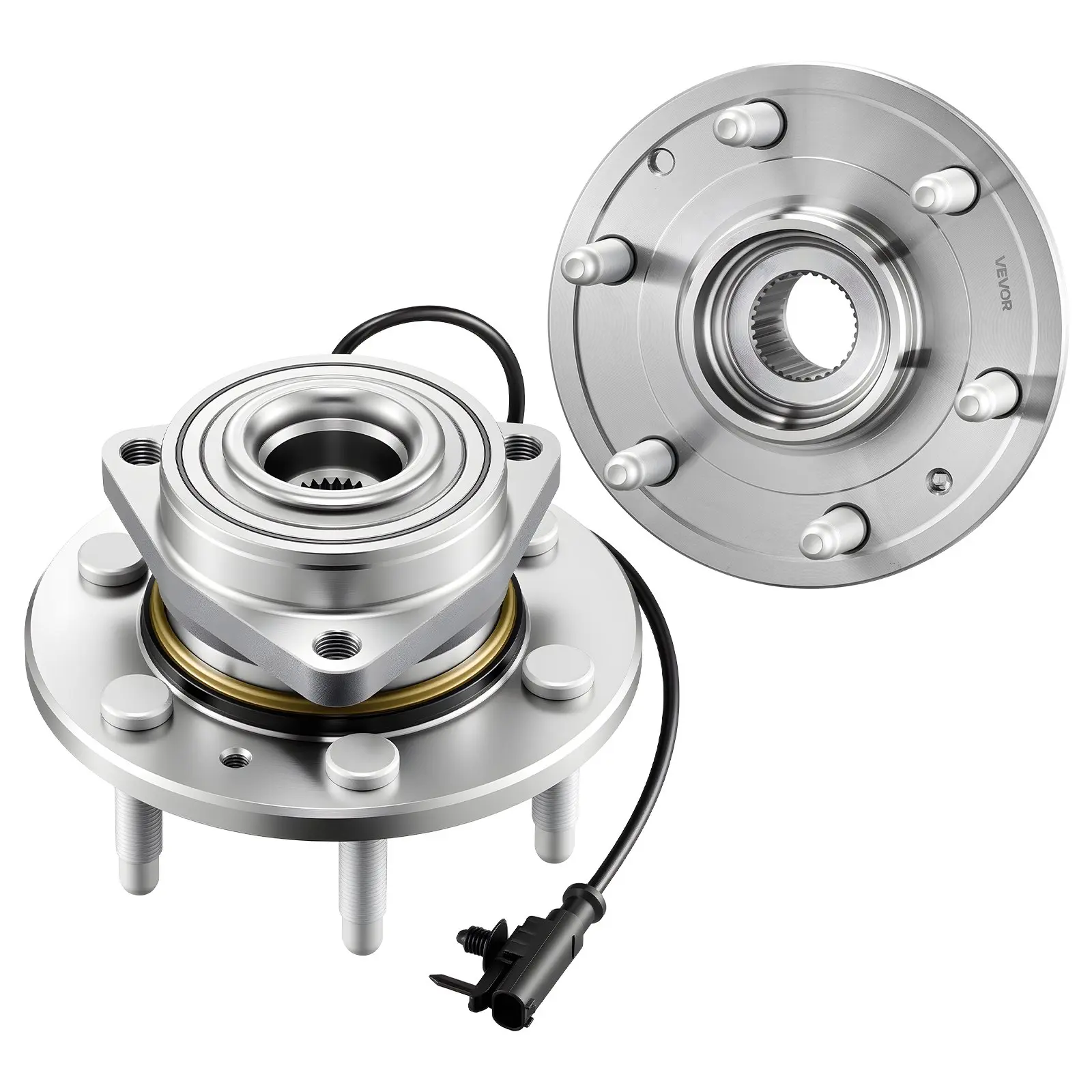 VEVOR 2PCS Replacement Front Wheel Bearing & Hub Assembly - 6 Lugs, With ABS Sensor, Precision Fit, Quick Install, Fits Chevy/GMC/Cadillac (2007-2013 Avalanche, Sierra 1500, Escalade EXT; 2007-2014 Tahoe), OE 515096 Set