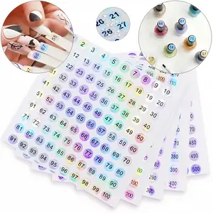 1 to 1000 Numbered Laser Stickers for Nails and Makeup Bottles, Round Reflective Labels for Organizing, Versatile Sticker Pack for Crafts, Sticker Sheets, Label Set