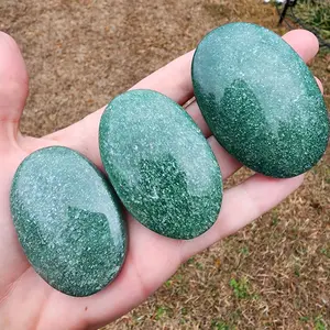 Green Strawberry Quartz Palm Stone