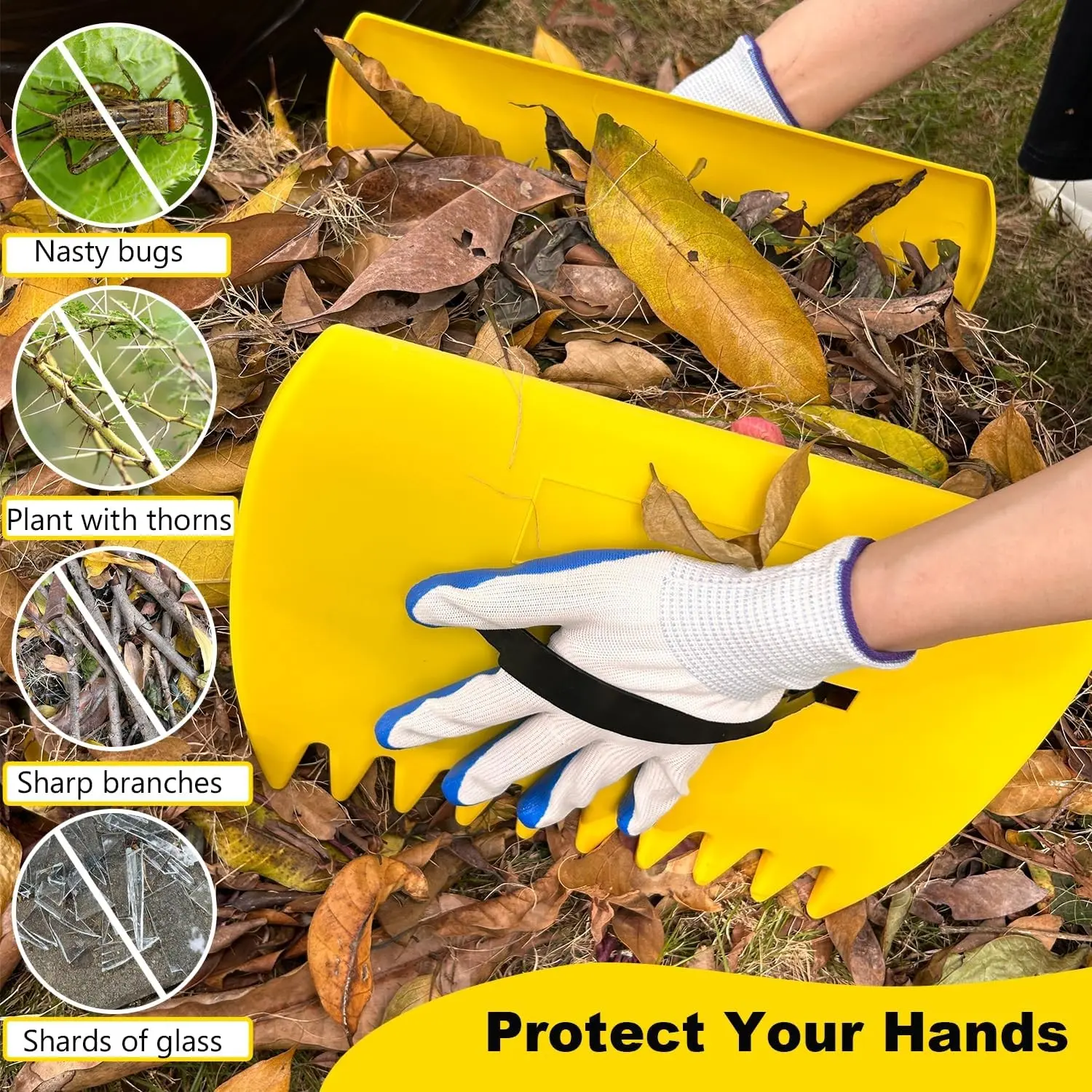 Leaf Collection Claw Hand Rake Set, Lightweight Plastic Leaf Collector, Large Leaf Grabber, Lawn Care Tool for Leaves, Branches, Weeds, Garden Tools, Gardening Tools