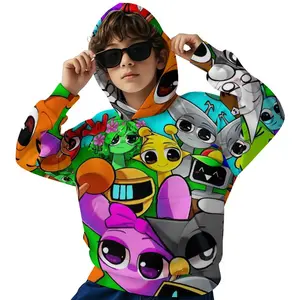 Sprunki Hooded Sweatshirt, Cozy Casual Pullover for Themed Parties & Casual Attire, Machine Washable, Holiday Outfit, Character Design, Comfortable Fit, Printed Hoodie A0929-49