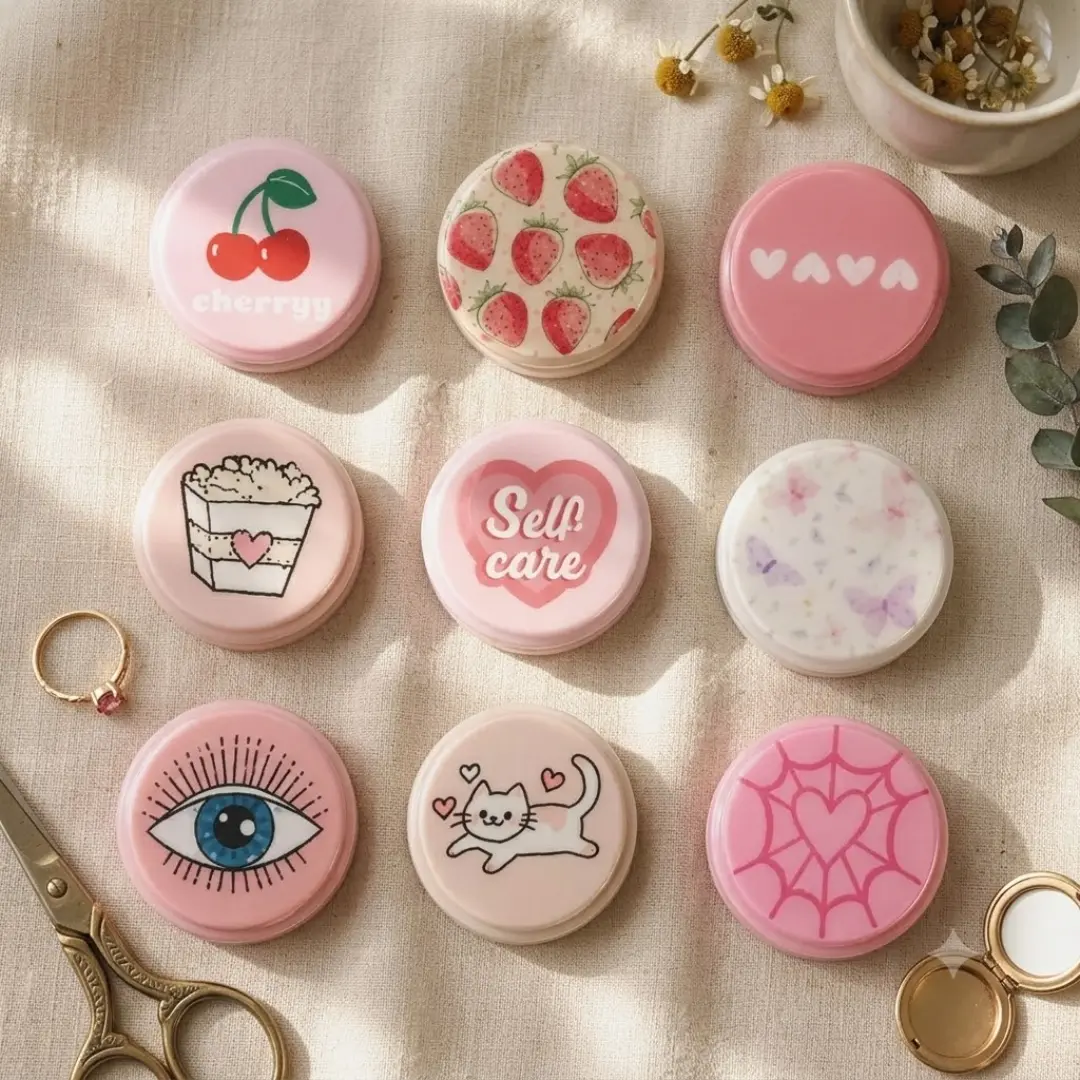Cute Pink Coquette Magnetic Phone Grip, Aesthetic Y2K Cherry Phone Stand, Kawaii Strawberry Cat Phone Holder, Soft Pastel Heart Tech, Gift for Her