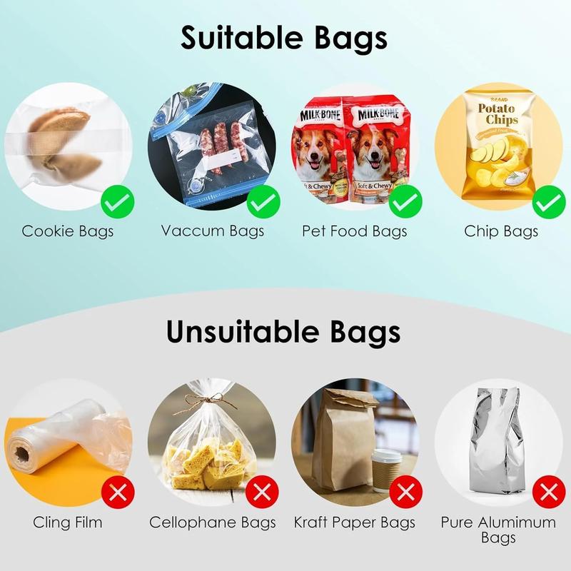 2 Pack Mini Bag Sealer, 2 in 1 Sealer and Cutter, Portable Heat Sealer Machine, Chip Heat Resealer for Snacks & Food Storage, Green/White (Batteries Included)