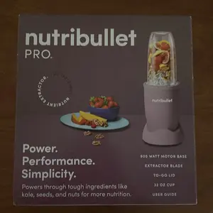 Nutribullet Pro 900 Watt Motor Base Blender with 32 oz Cup Capacity, User Guide Included, Designed for Powering Tough Ingredients