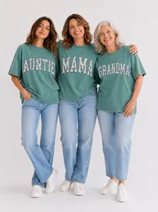 Comfort Colors Custom Grandma Light Green T-Shirt  Personalized Family Gift  Floral Mama Nana Auntie Mimi Gigi Grammy Shirt  Mother's Day Gift
