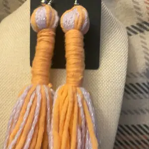 Tassel Earrings - Orange & Purple Tassels, Lightweight Design, Adjustable Fit, Ideal for Everyday Wear