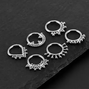 GTHIC Multi-Bead Design G23 Titanium Piercing Nose Ring Personalized Jewelry Accessories Birthday Gift