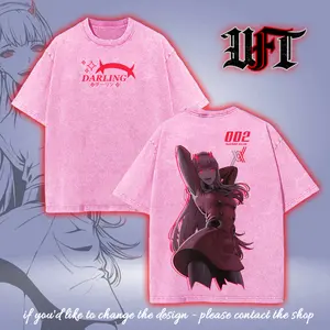Darling in the franxx Zero Two DarliFra 2 v4 best waifu pink 2020 anime game movie 2 sided washed tshirt graphic tees tank top hoodie sweat shirt menswear