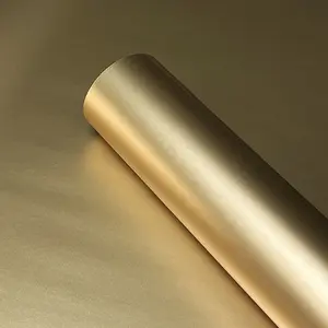 Matte Satin Metallic Champagne Vinyl Wrap Film, Self-Adhesive Car & Motorcycle Sticker Decal with Air Release Technology