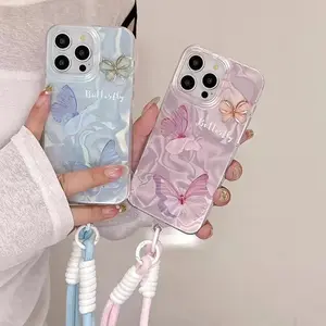 Fashion 3D Butterfly Case For Realme Note 70 70T 60 60X P3 Lite C61 C75X C75 C55 C53 C63 14T 15T 15 14 Pro C71 C15 C12 C25 C25S Butterfly Cartoon 3D Phone Cover Cases