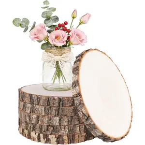 6 count  Slices for Centerpieces, 7-8 Inch  Willow  Circles for Crafts, Large  Rounds for Rustic Wedding Decor, Centerpiece Table Decorations and DIY Crafts