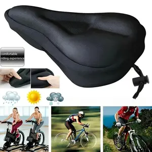 Unisex Bike Seat Cushion, Gel Padded Bike Seat Cover, Extra Soft Exercise Bicycle Seat, Outdoor Cycling Accessories