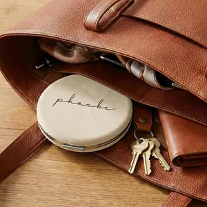 Women's Personalized Name Pocket Mirror, Custom Leather Makeup Mirror, Gift for Girl, Gift for Girlfriend, Custom Leatherette Compact Mirror, Valentine Gift for Her