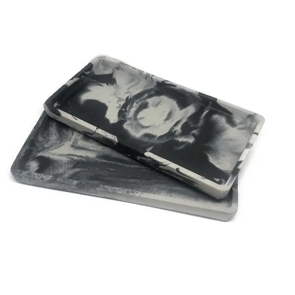 Black and White Marbled Concrete Catch All Tray