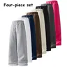 Men’s 2-Piece Comfy Streetwear Set - Baggy Sweatpants, Summer Loose Solid Color Casual Straight-Leg Minimalist Clothes, Two-Piece