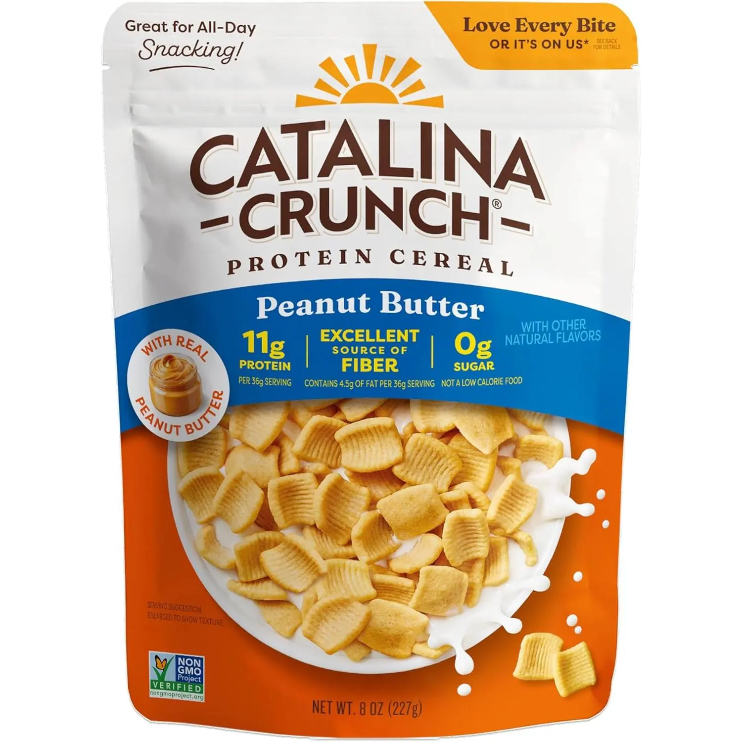 Catalina Crunch Protein Cereal - Sugar Free Breakfast Cereal with 11g of Protein - Excellent Source of Fiber - Gluten Free - Peanut Butter