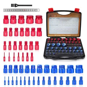 Nut and Bolt Thread Checker Set, 55 count Thread Checker Tool (25 Metric & 30 SAE), Bolt Thread Gauge & Size Finder, Bolt and Nut Identifier with Storage Case for Mechanics Garage