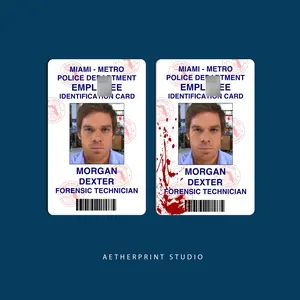 Dexter Morgan ID Card Debit Card Skin High-Quality Vinyl Sticker with Small Chip Alignment