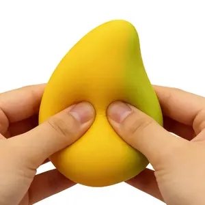 Mango Stress Ball Fidget Squeeze Toy, Simulation Stretch Fruit Sensory Toy, Fast Rebound Decompressions Ball for Anxiety Relief
