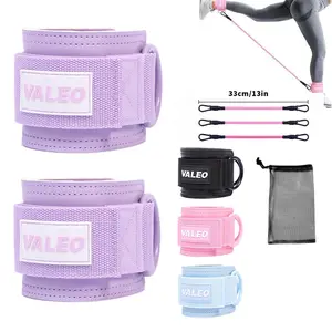 Gym Cable Machine Ankle Cuffs - Adjustable Strength Training Straps for Glutes & Legs | Workout Resistance Band Attachments