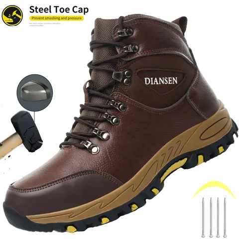 Men's Closed-Toe Lightweight Mesh Work Safety Shoes - Worker-Focused, Anti-Smash, Anti-Puncture, Minimalist Lace-Up, All Seasons Tough Shoes for Tough Jobs, Father's Day Gift Footwear