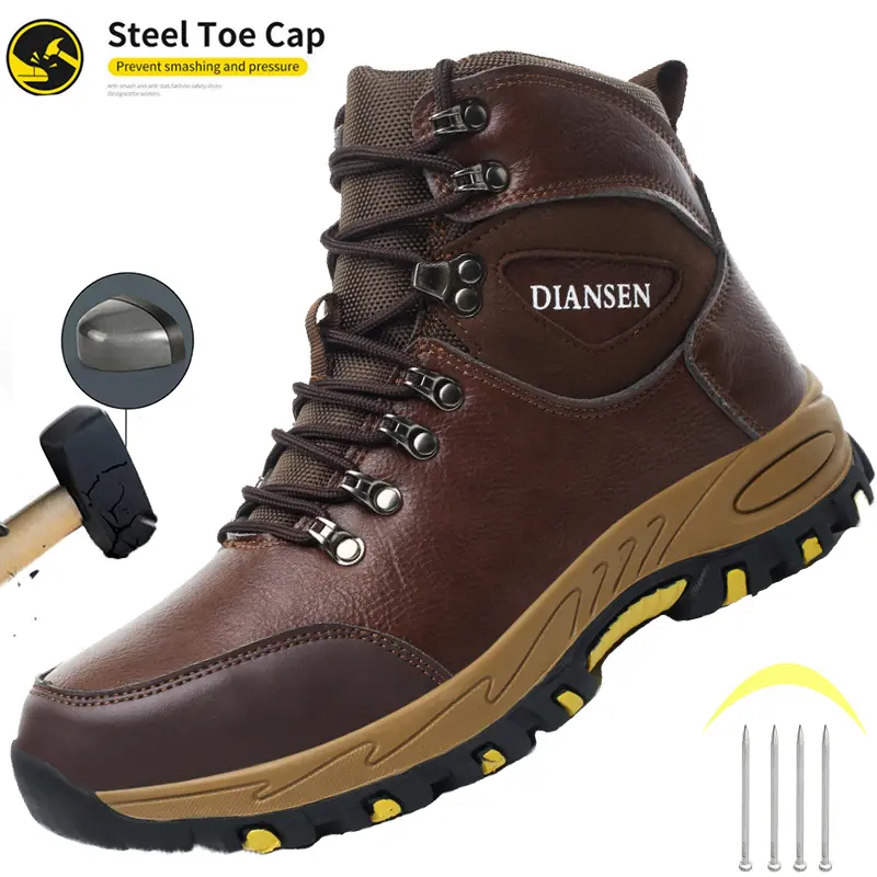 New Safety Shoes Men Anti-smash Anti-puncture Work Shoes Fashion Men Sport Shoes Security Protective Boots Men Indestructible Shoes best work boots for Men Outdoor work work hiking boots sneakers Fathersdaygift,father'sdaygifts