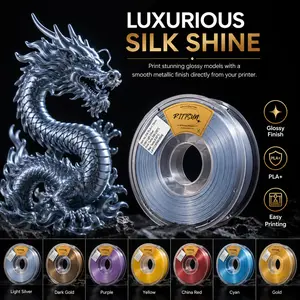 RITTSUN Silk PLA+ Filament 1.75mm,3D Printer Filament with a Metallic Glossy Finish, Dimensional Accuracy +/- 0.02 mm, 1kg Spool(2.2lbs) Fits for Most FDM 3D