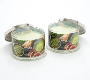 HomeWorx by Slatkin + Co. S/2 18oz Candles Matcha Green Tea