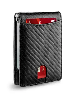 Ultra-Slim Minimalist Men's Wallet, Credit Card Holder, Credit Card Organizer, 9-13 Card Slots, Bill Compartment, ID Window, Rfid Theft Protection, Dual-Fold Pop-Up Design