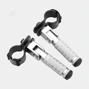 CNC Aluminum Alloy Golden Motorcycle Parts Universal Foot Pedal Folding Foot Pedal Motorcycle Lightweight Motorcycle, Small Racing Car, Scooter, Bicycle Support 28mm-30mm Bracket