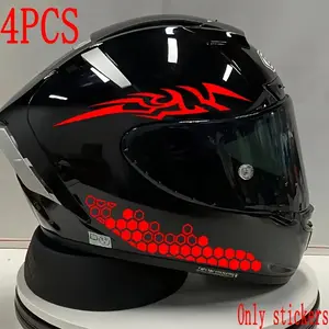 English: Multicolor Optional Flame Honeycomb Car Stickers, 4PCS Set, Universal for Helmets and Car Bodies, Highlight Motorcycle Personal Attitude, Car Decorative Sticker