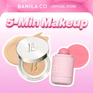 [NEW] BANILA CO 5-Minute Makeup Duo | Covericious Ultimate Cover Cushion & Romantic Blush Lip & Cheek | Long-Wear Full Coverage Cushion Foundation + Multi-Use Lip, Cheek & Eye Color Stick