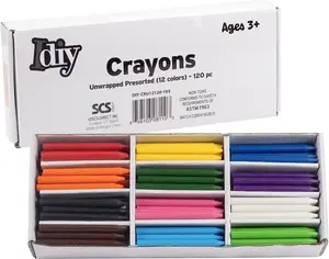 IDIY Unwrapped Bulk Wax Crayons (Pre-sorted 120 ct,12 Colors, 10 Each)-No Paper, ASTM Safety Tested, For Kids, Teachers, Art Classrooms, School Supplies, Melting Drawing Craft Projects,Gift