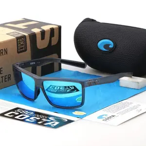 Costa Del Mar Rinconcito Polarized Sunglasses UV400 Black Frame Blue Lens Men Women Fishing Boating Driving Outdoor Sport Shades With Box