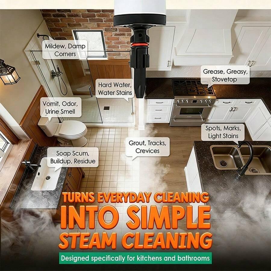 Steam Cleaner, Pressurized Steam Cleaner For Home&Car, Upgrade 450ML/15.22 Oz Tank, Lightweight Portable Steamer With 12Accessories For Cleaning Kitchen, Grout, Furniture, Couch, Car And Bathroom