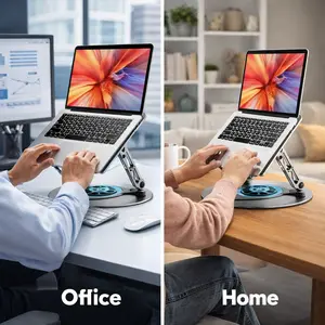360° Rotatable Adjustable Laptop Stand | Aluminum Alloy Foldable Tablet Stand with Heat Vent | Ergonomic Desk Phone Holder for iPad, MacBook, iPhone #LaptopStand #DeskOrganizer
