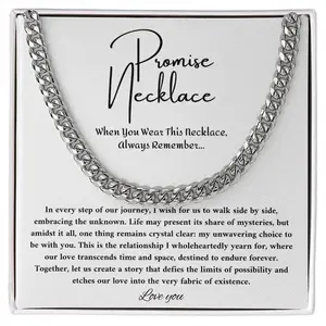 Promise Necklace For Him, Personalized Sentimental Gifts For Boyfriend, To My Man Necklaces, Birthday Valentine Anniversary Gold Men Chain