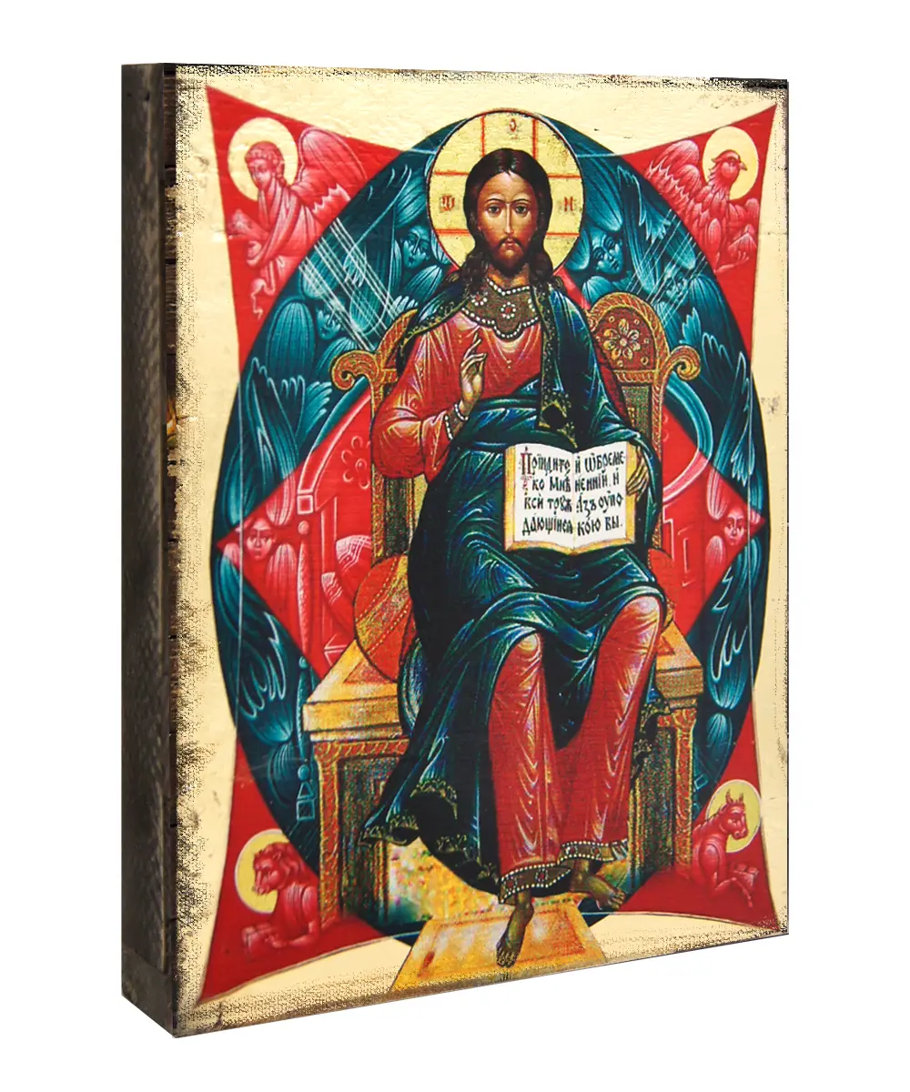 G.DeBrekht 85047-16 Religious Jesus Icon Painting on Gold-Plated Wooden Block, Wall Decor Gift for Mothers