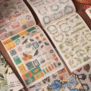 24 Sheets/book Sticker Book, Origami Material, Vibrant World Series Versatile Patterns Decorative Materials, Hand Account Stationery Bottle Decoration, Diy Sticker Paper
