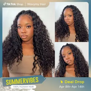 [Clearance Sale] Wavymy Wear Go Glueless 3 In 1 Flexi Fit Drawstring Braid Half Wig Water Wave Human Hair Wig No Lace No Glue Beginner Friendly Quick Install Soft Natural Blend Volume 180% Density Multi Style Half Wig Easy Daily Styling Comfortable Fit