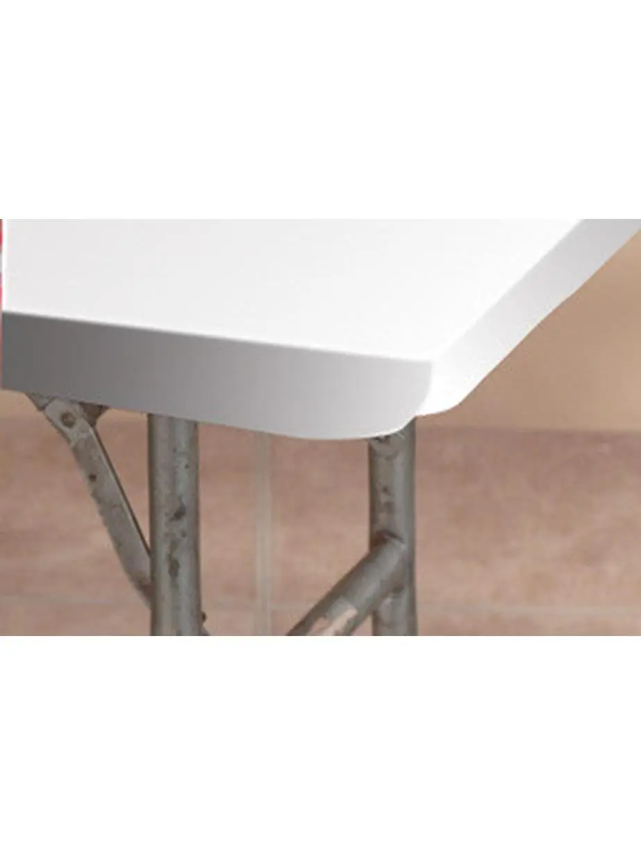 Table Skirting Kit, Reusable Orange Kwik-Skirt with 72-Inch White Cover for Buffet Tables, Easy Installation, Case of 10, Covers Front And Two Sides