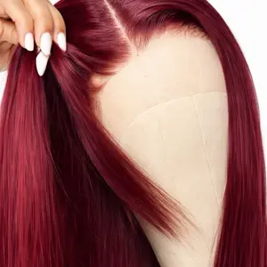 Vibrant Red Hair Extension with Seamless Lace Front for Natural Look and Comfortable Wear