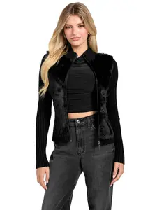 GUESS Female Eco Mila Faux-Fur Zipped Cardigan