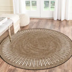 Round Area Rug, Household Decorative Rug, Non-slip Soft Floor Mat, Washable Foldable Floor Carpet for Home Living Room Bedroom Kitchen Decor