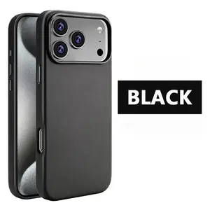 Luxury Cowhide Leather Phone Case for Iphone 17 Pro Max 17Air 17 Strong Magnetic Wireless Charging Cover New AONEZ
