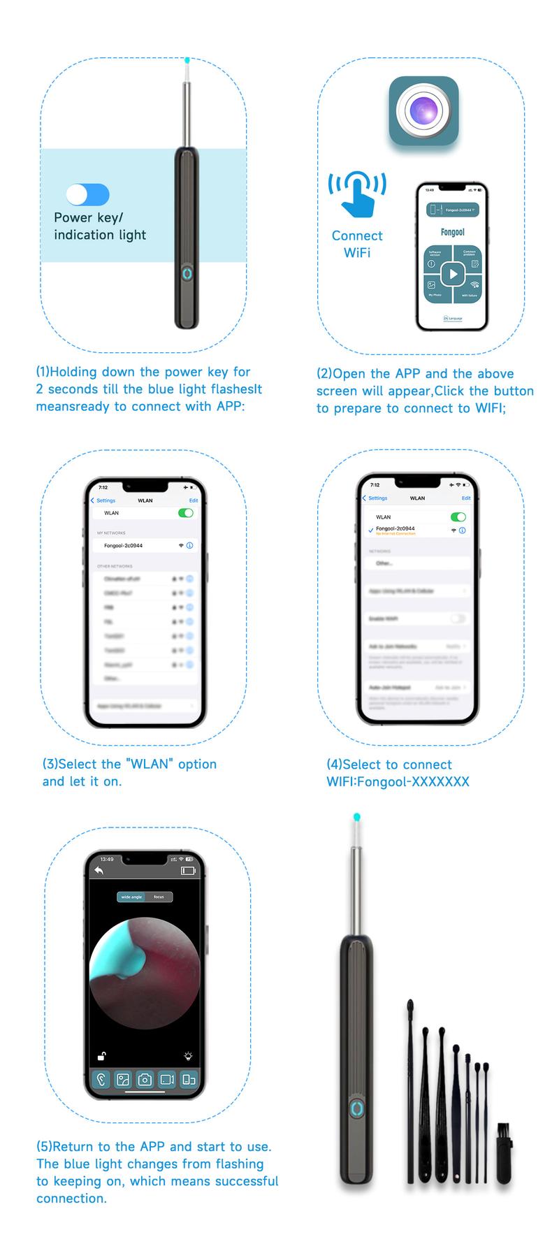 Ear Wax Removal Tool with Camera - Portable Type-C Rechargeable Earpick, Waterproof Endoscope with HD Camera, 360° Wide Angle, Compatible with iPhone & Android- Perfect for Birthday, Christmas Gifts, TikTokShopHolidayHaul