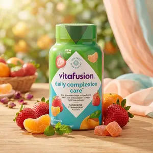vitafusion Daily Complexion Care - Supports Clear Skin with Zinc & Vitamins C & E - Tangerine Strawberry - 60 Count