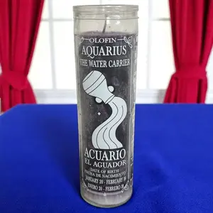 Aquarius the Water Carrier Palm Wax Candle / Vela de Cera de Palma Acuario el Portador de Agua Aroma Decor Scent Ornaments Decoration Scented Perfume